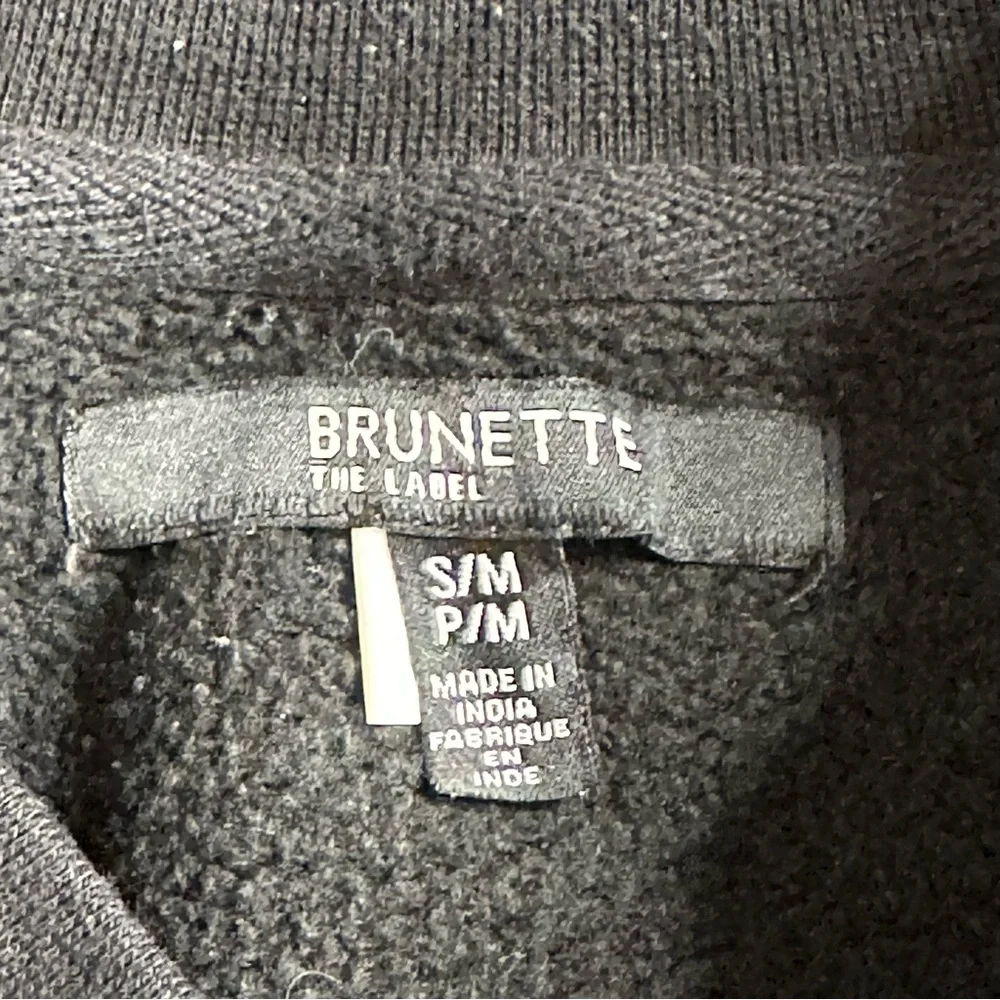 Brunette The Label Pullover Black Sweatshirt Size S/M No Champagne No Gain - Picture 6 of 8